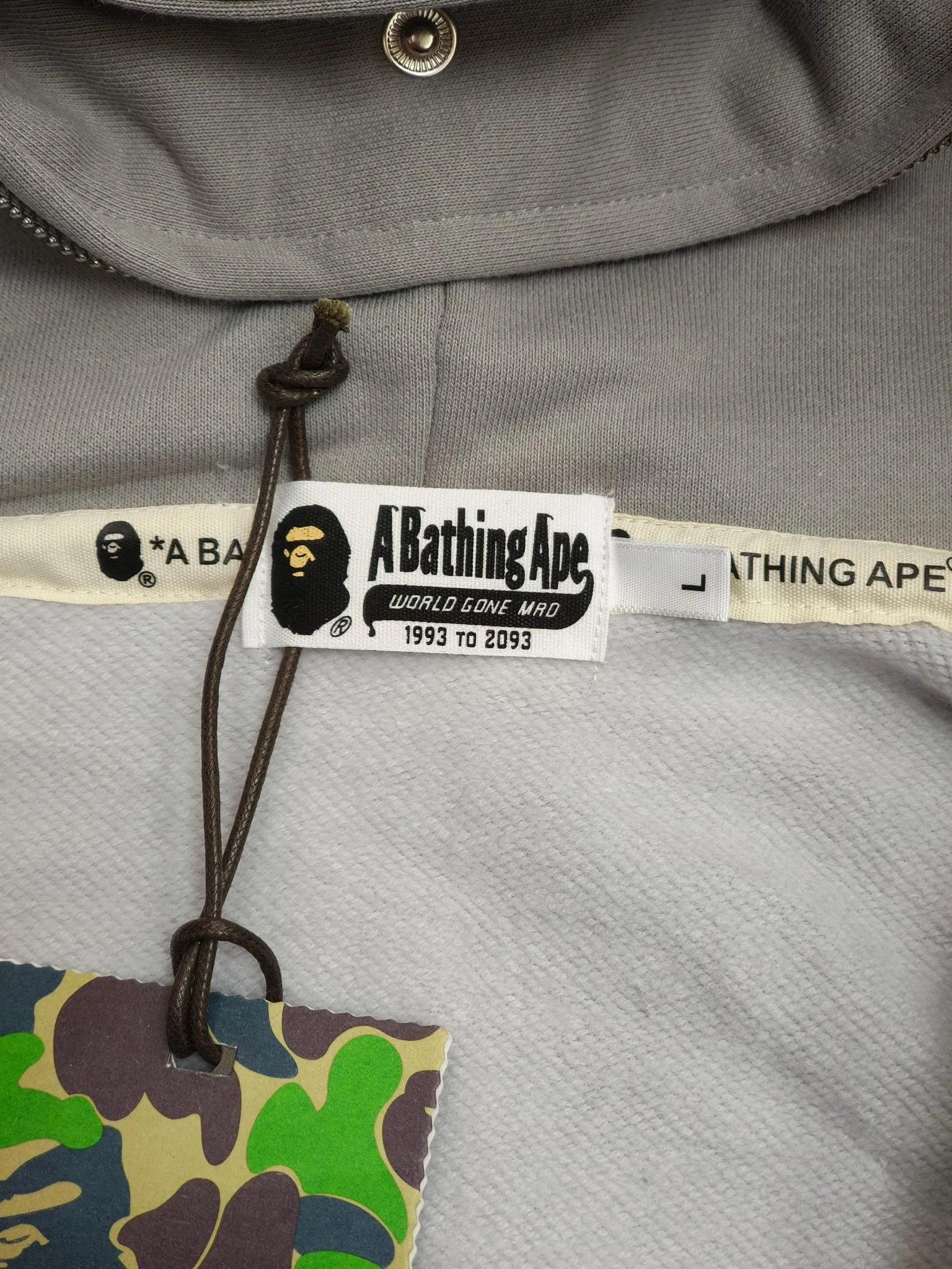 XX 231 BAPE WGM letter patch camouflage pattern double hooded zipper sweatshirt 1200 grams of pure cotton custom fabric 1:1 heavyweight couple model: S-XXL [camouflage gray, camouflage green]